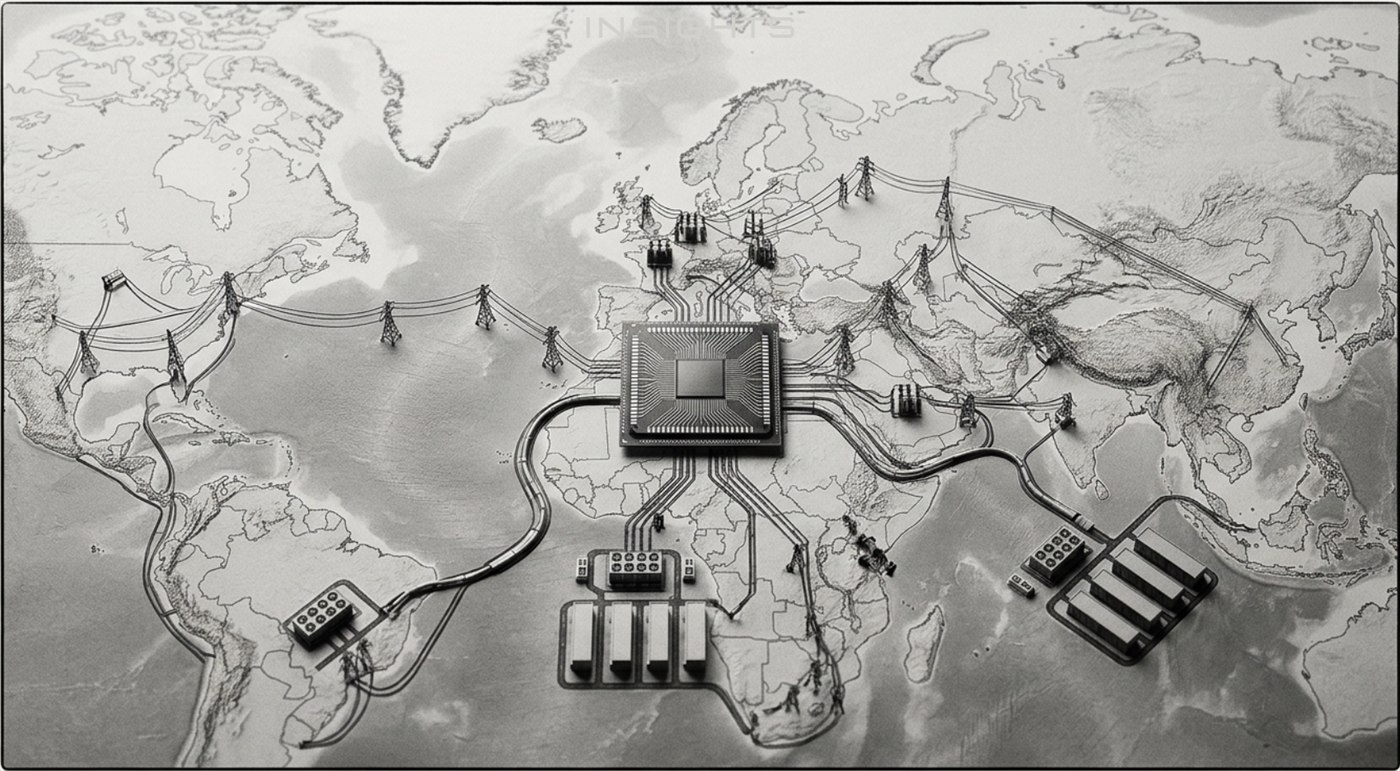 AI infrastructure mapped across global energy, data center, and connectivity networks.